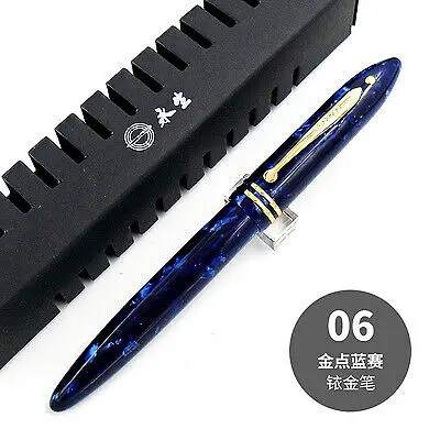 Blue With Golden Dot HERO wing sung 626 целлулоидная перьевая ручка F Перо - Цвет: Blue With Golden Dot