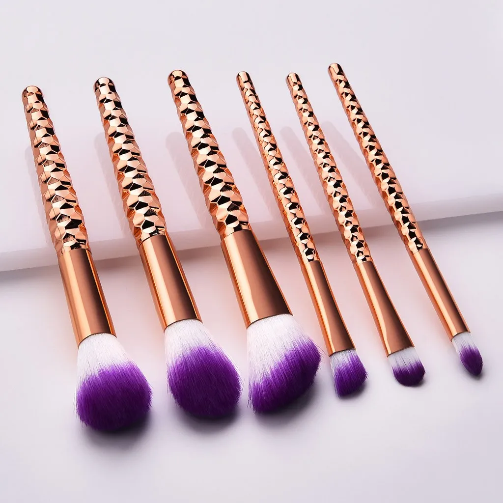 Набор кистей для макияжа из розового золота 6 шт. | Красота и здоровье