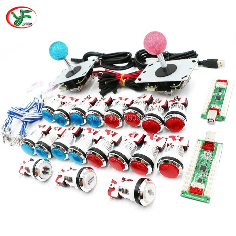 USB энкодер для ПК Raspberry pi/PS2/PS3 аркадная игра DIY наборы 5Pin джойстик 5V Хромированная