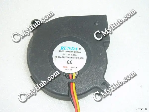 Подлинный для RUNDA хорошее качество DC вентилятор DC12V 0.09A 5015 50x50x15 мм 3pin 3 провода