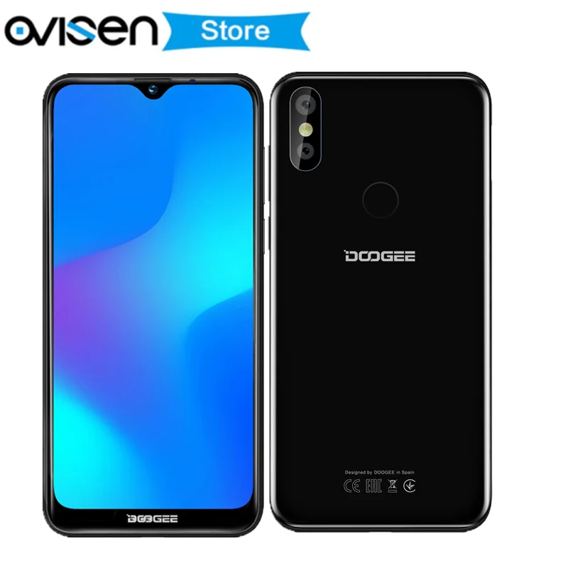 2019 Оригинал DOOGEE Y8 Android 9 0 смартфон 6 1 дюймов FHD 19:9 MTK6739 четырехъядерный 3 Гб 16 8MP + 3400