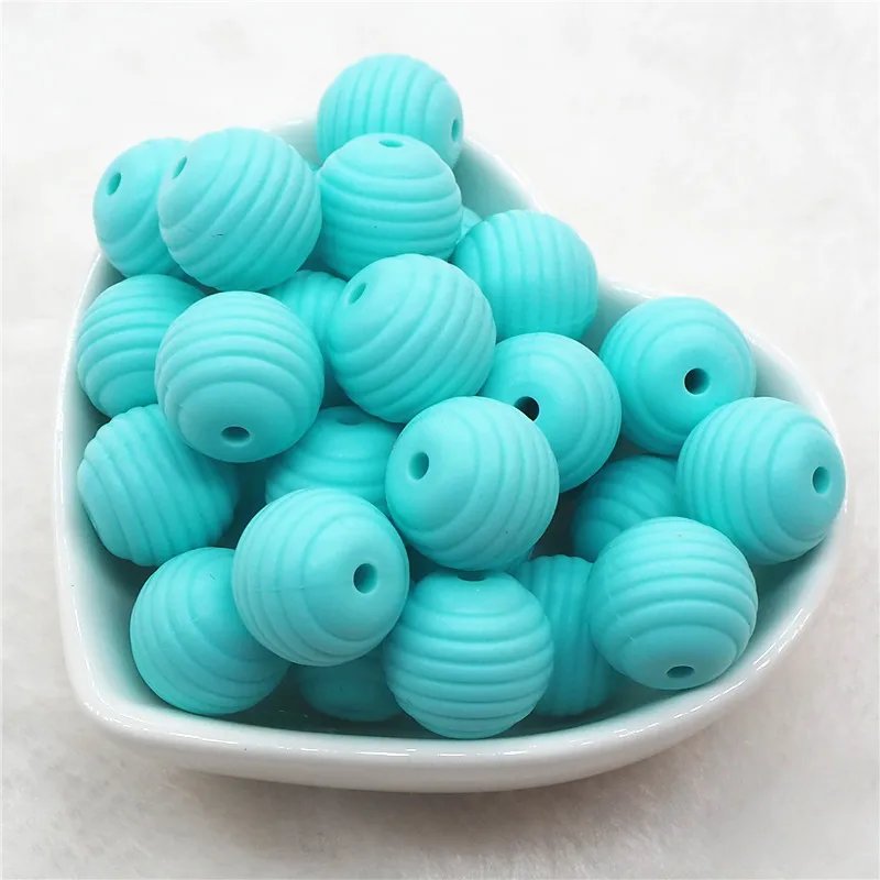 Blue Chenkai 20 шт без БФА, силиконовый спиральный Прорезыватель для зубов DIY Детские пустышки Прорезыватель для зубов Монтессори сенсорные ювелирные изделия, делая игрушечный бисер - Цвет: Blue
