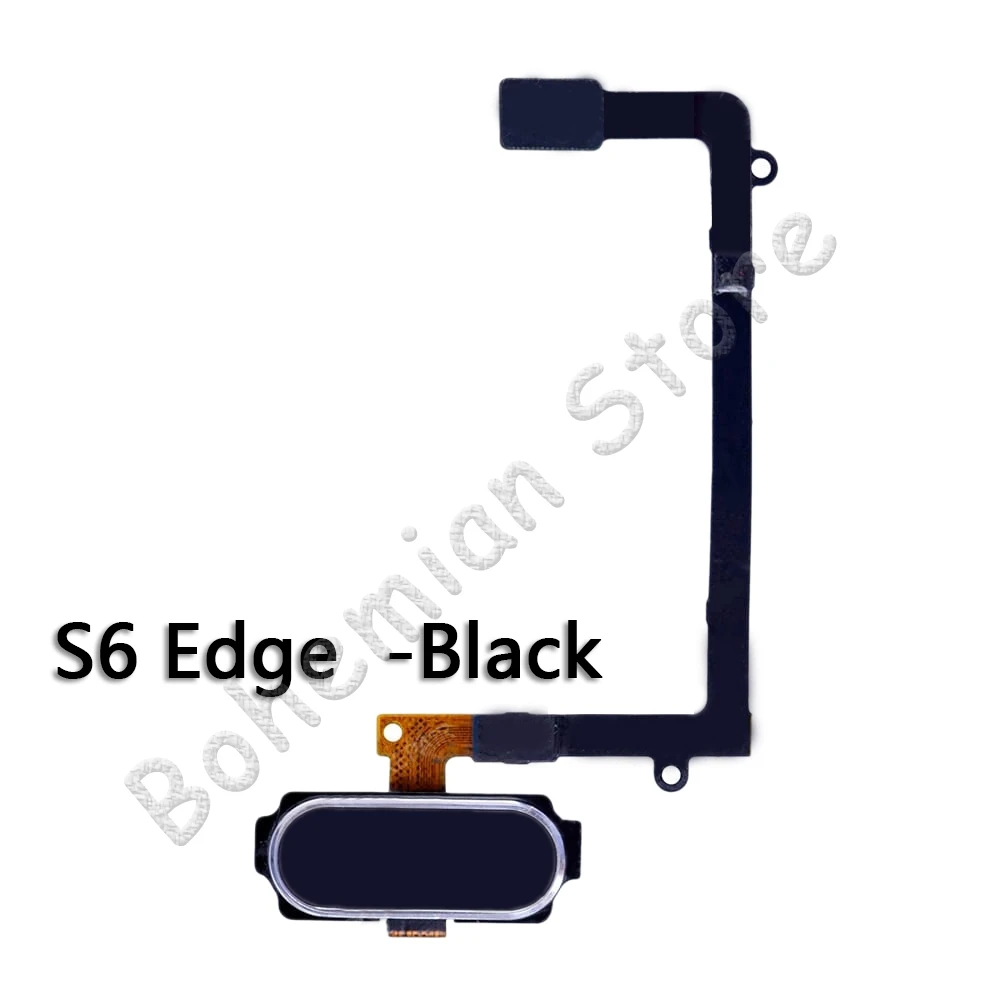 Главная для samsung Galaxy S6 Edge Plus G920f G925h G928f G920v G920t G920s домашняя кнопка датчик отпечатков пальцев гибкий кабель - Цвет: S6 Edge Black