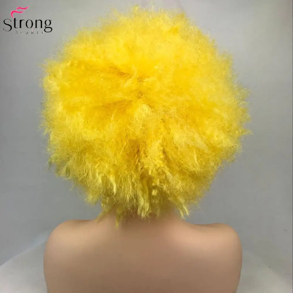 StrongBeauty Jumbo афро парик синтетические волосы розовый/желтый Клоунский парик косплей Хэллоуин - Цвет: Yellow