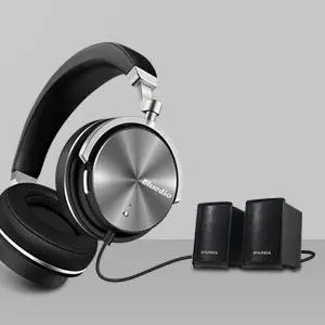 Bluedio T4S Active Noise Cancelling Bluetooth Headphones Over Ear with Mic, 57mm Driver Swiveling Wireless Headset, Wired headp