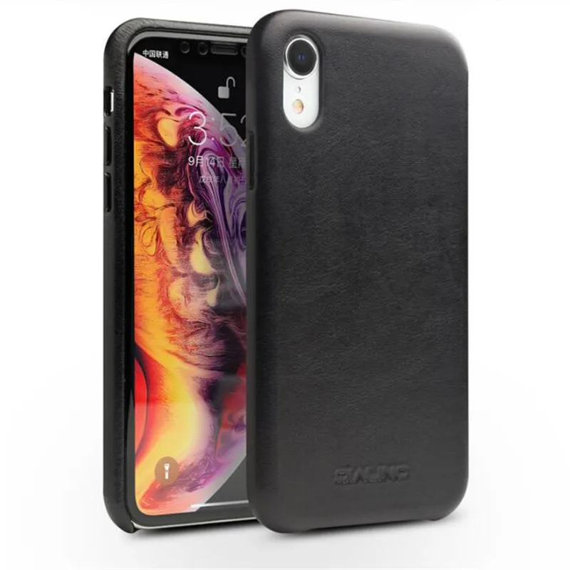 QIALINO чехол для телефона из натуральной кожи iPhone X XR XS ручная работа роскошный