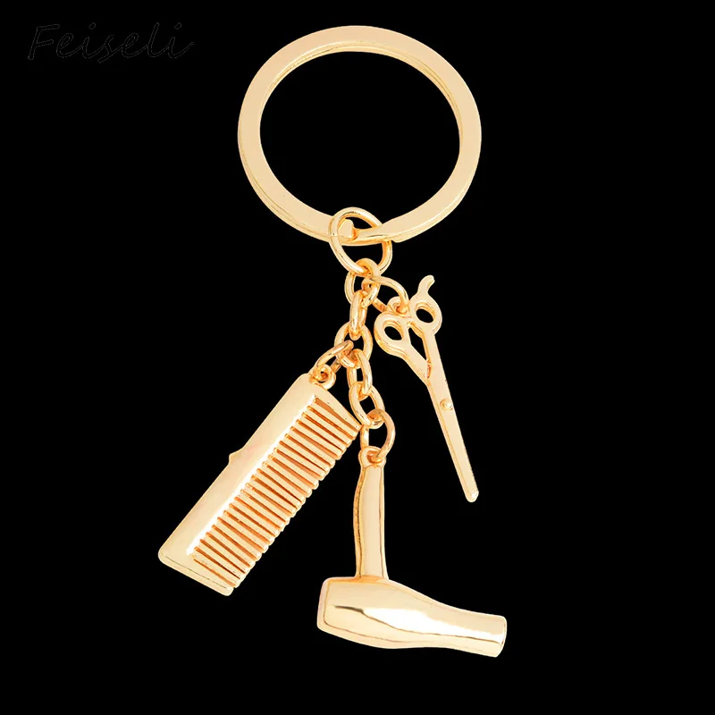Feiseli креативный серебряный золотой цвет сумка кулон кольцо для ключей женщин