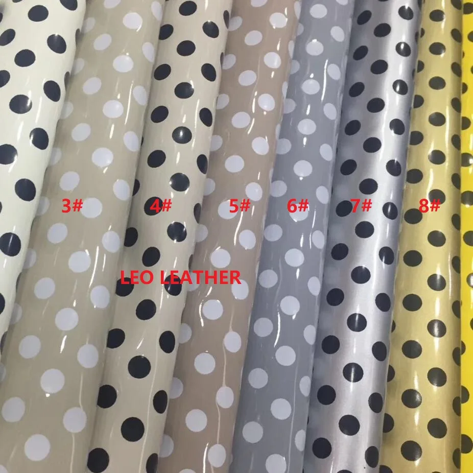 Letaher синтетическая рисунок в горошек на гладкой лакированной коже модель P741 1 ярд