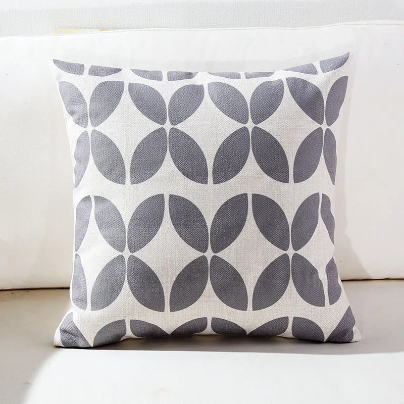 Лидер продаж простая подушка для дивана из хлопка и льна с геометрическим
