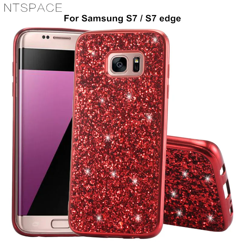 

Case for Samsung Galaxy S21 S20 S10 S9 S8 Plus S7 Edge Luxury Crystal Flash Powder PC+TPU Silicone Bling Glitter Phone Case