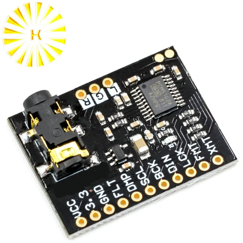 Новый PCM5102A DAC звуковая карта плата pHAT 3 5 мм стерео разъем 24 бит цифровой аудио