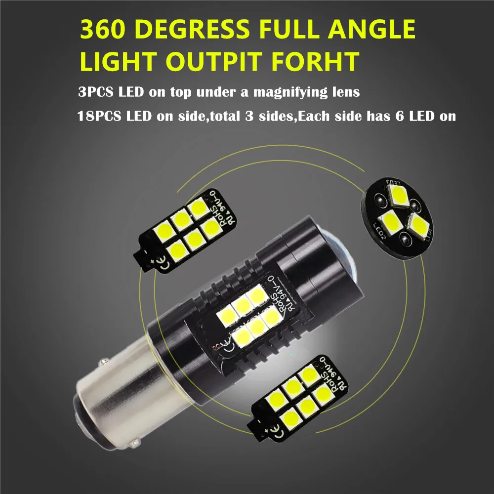 Cветодиодные лампы светодиодные 2 шт. 1156 BA15S P21W BAU15S PY21W BAY15D 1157 P21/5 Вт R5W 21 3030SMD