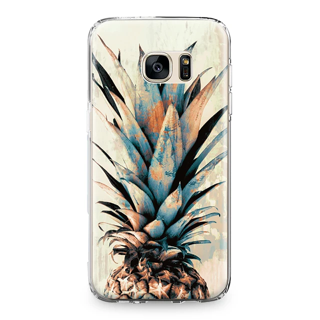 Для samsung Galaxy S5 S6 S7 край S8 S9 S10 плюс S10e Grand Prime Note 4 5 8 9 задняя крышка тропические фрукты, ананас силиконовый чехол