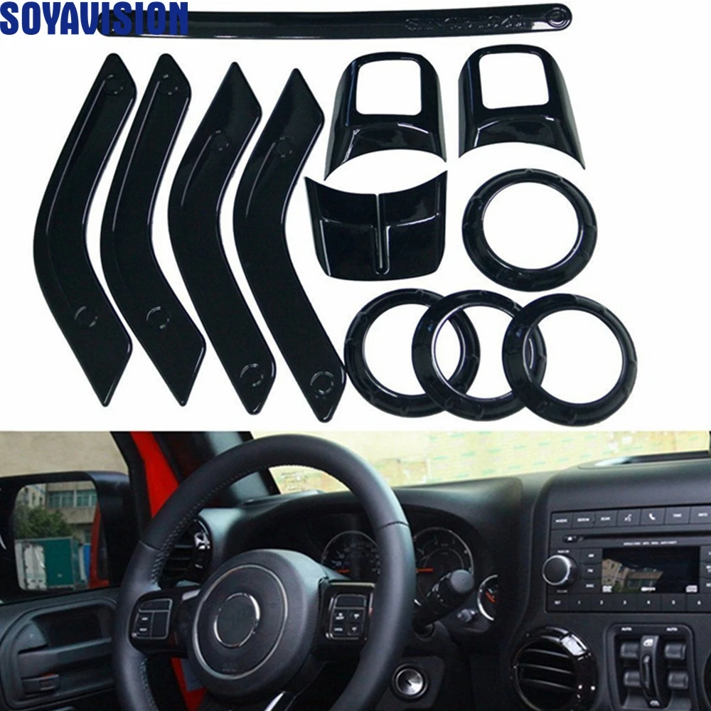 Для Jeep JK аксессуары внутренняя отделка акцент руль/дверная ручка крышка