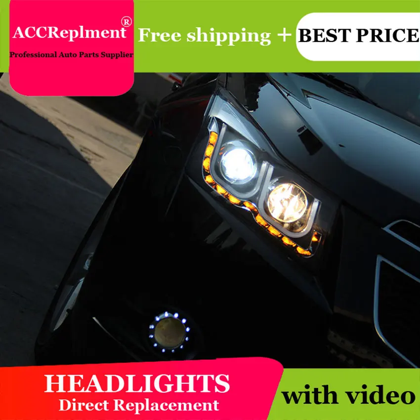 Автомобильный Стайлинг для chevrolet cruze фары DoubleU Angel Eye светодиодный DRL Объектив двойной луч H7 Ксеноновые Биксеноновые линзы