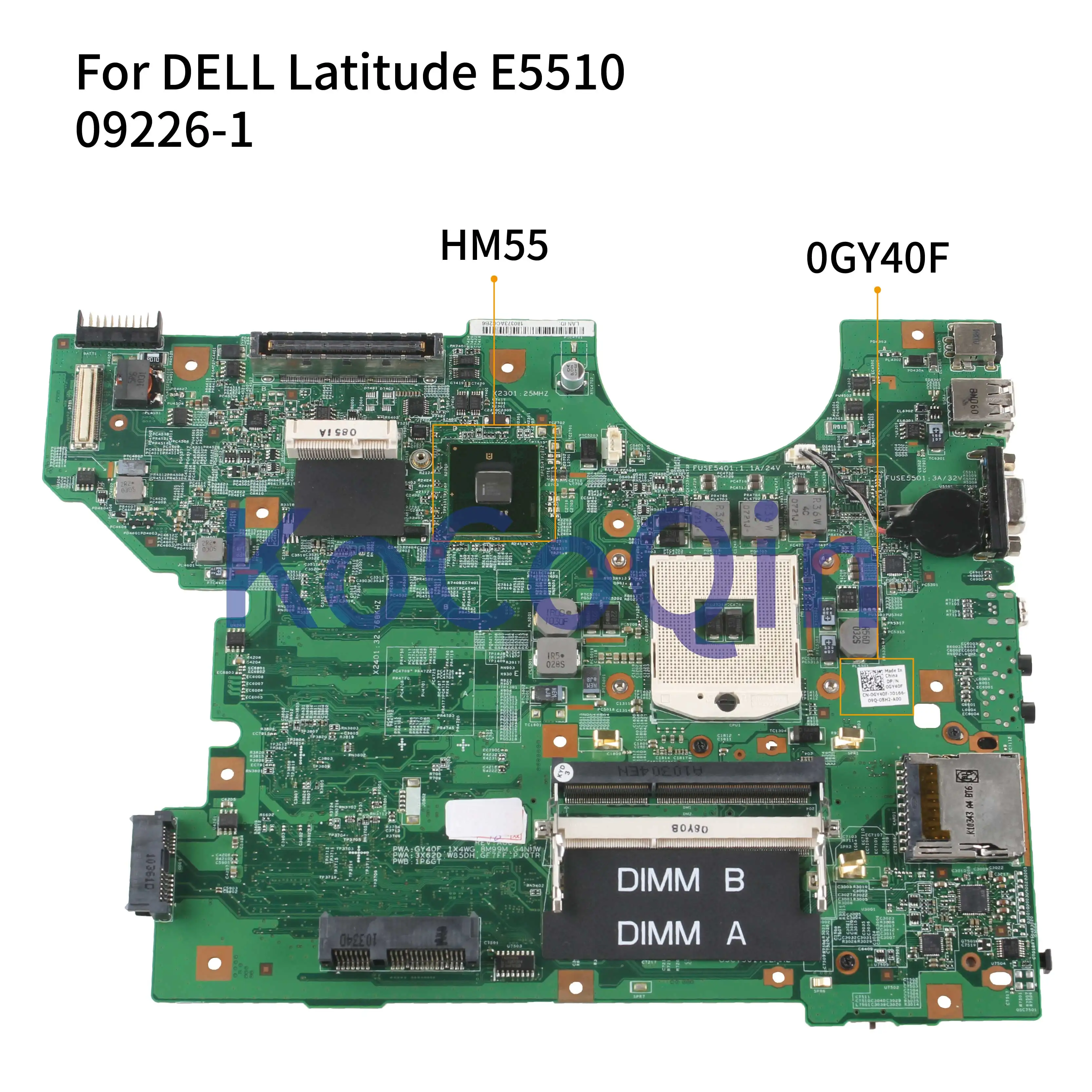 KoCoQin материнская плата для ноутбука DELL Latitude E5510 09226 1 CN 0GY40F HM55|Материнские платы