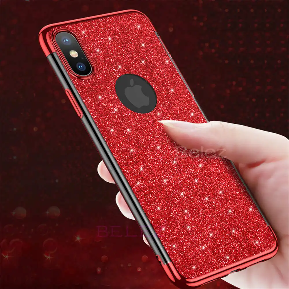 Для iphone XR XS Max 7 8 plus роскошные Мягкий пластиковый чехол с блестками силиконовое