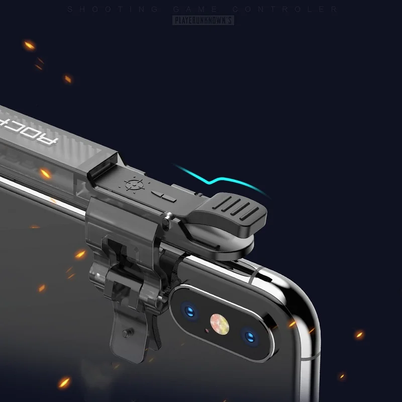 Игровой джойстик ROCK Phone для мобильного телефона Pubg, четыре пальца, Кнопка Fire Aim, триггер, игровой контроллер для pubg L1 R1, шутер