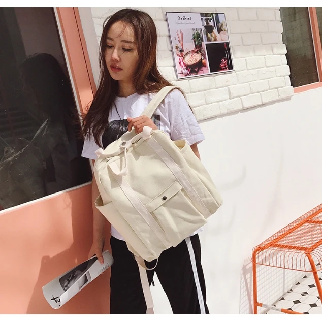 Простой холщовый женский рюкзак с японским кольцом для отдыха и путешествий