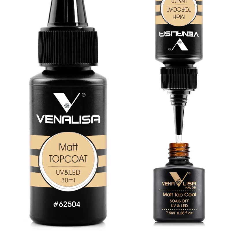 Matt New manicure Venalisa 30ml 1oz Nowipe topcoat soak off led uv nail gel polish base coat nail polish gel - Цвет: Matt