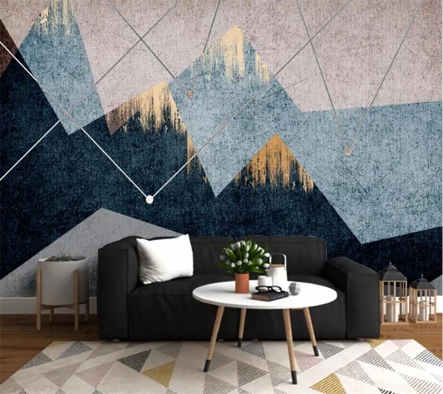 beibehang Custom wallpaper 3d mural modern minimalist abstract geometric landscape background wall decorative painting | Обустройство