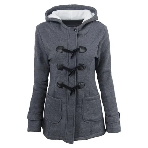 Women Causal Coat 2018 Autumn Witner Women's Overcoat Female Hooded Zipper Horn Button Outwear Jacket Casaco Feminino | Женская