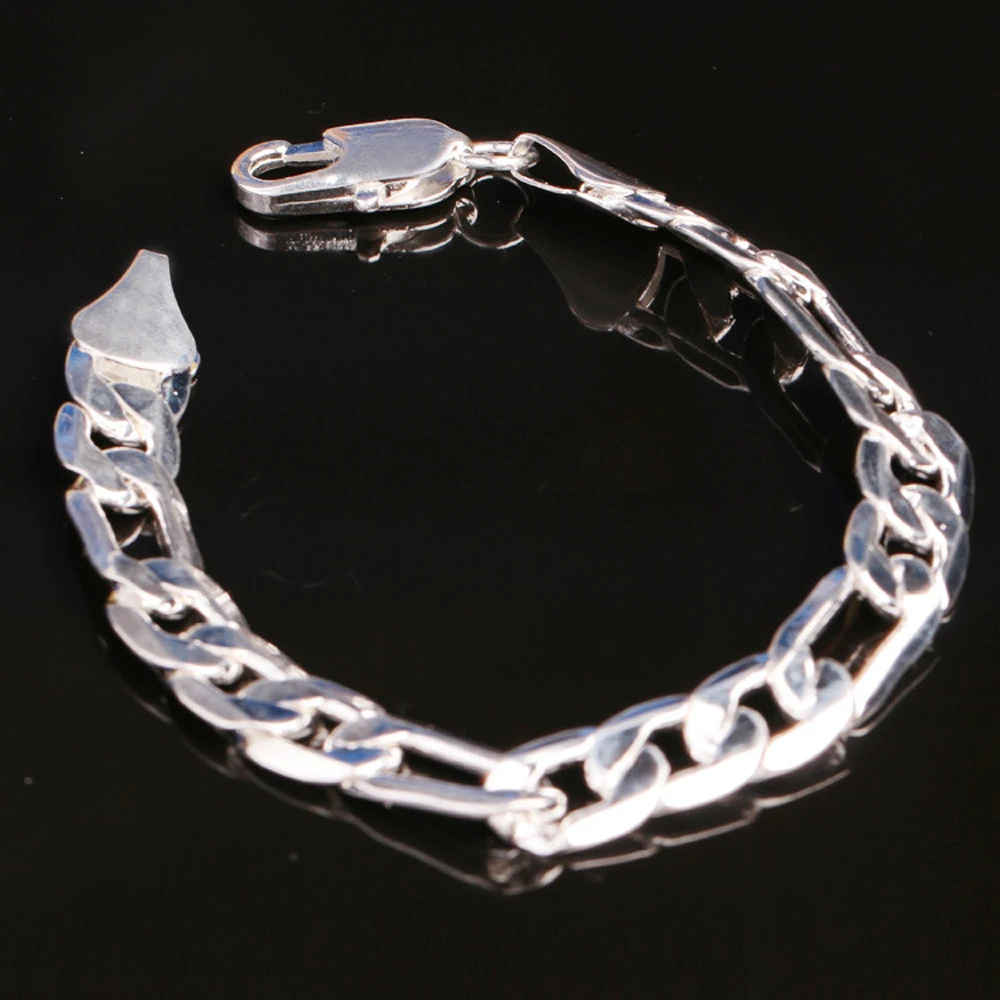 Мужской серебряный браслет 10 шт. 6/8/10/12 мм|men bracelet silver|bracelet silverfashion men |