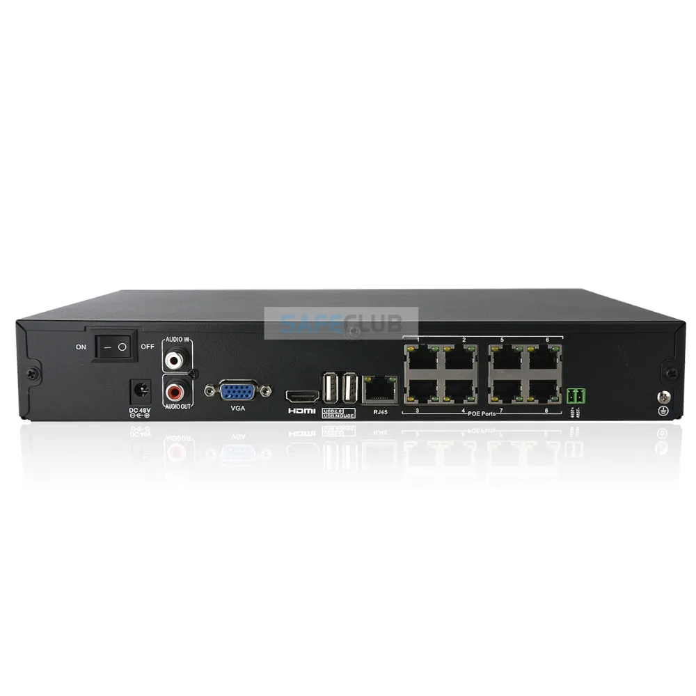 48 V H.264 8 канальный сетевой видеорегистратор 3MP 1080 P POE 8CH XMEYE P2P ONVIF сеть NVR видео