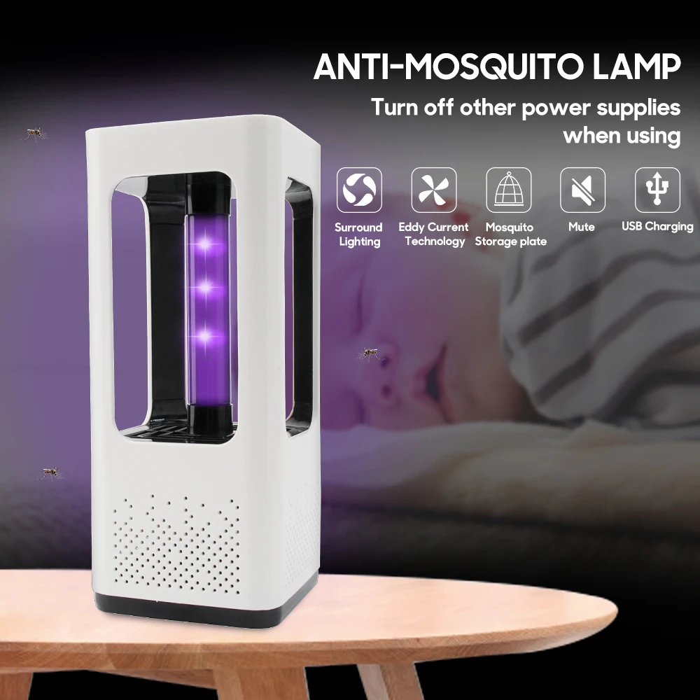 BORUiT USB Antiant Mosquito Killer лампа УФ светодиодный свет закрытый Жук ловушка для насекомых фотокатализатор электронный насекомое-вредитель управления