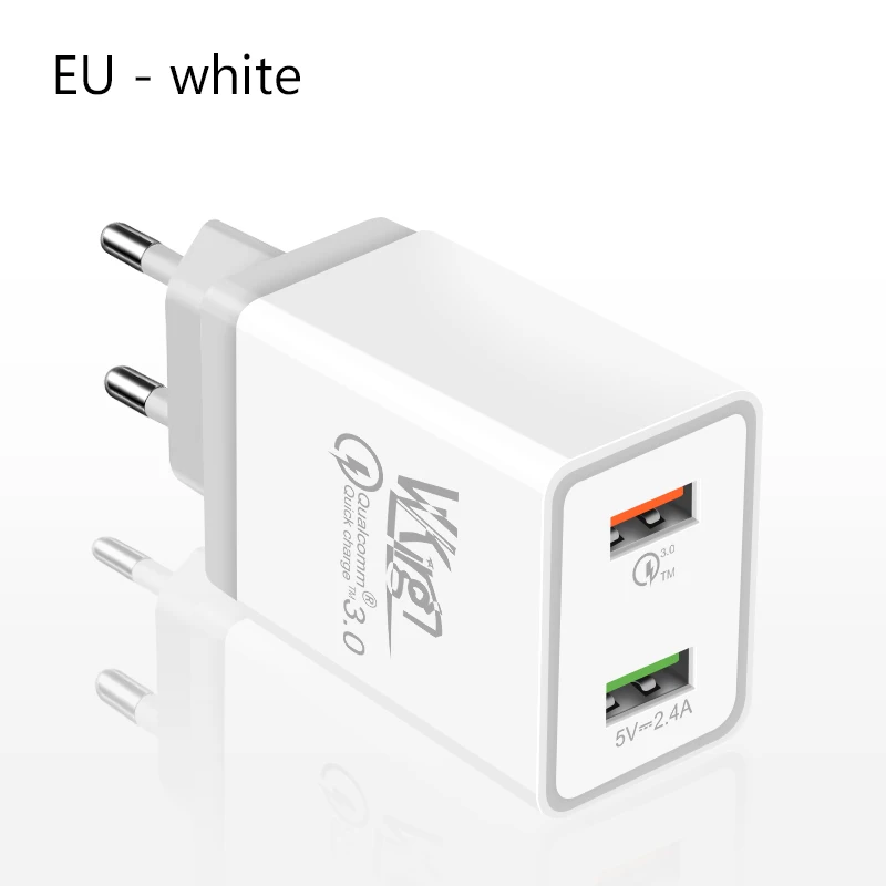 VVKing Quick Charge 3,0 30 Вт USB зарядное устройство для iPhone X 8 быстрое зарядное устройство для samsung s8 s9 s10 Xiaomi huawei Quick Charge 3,0 зарядное устройство - Тип штекера: White-EU-Plug