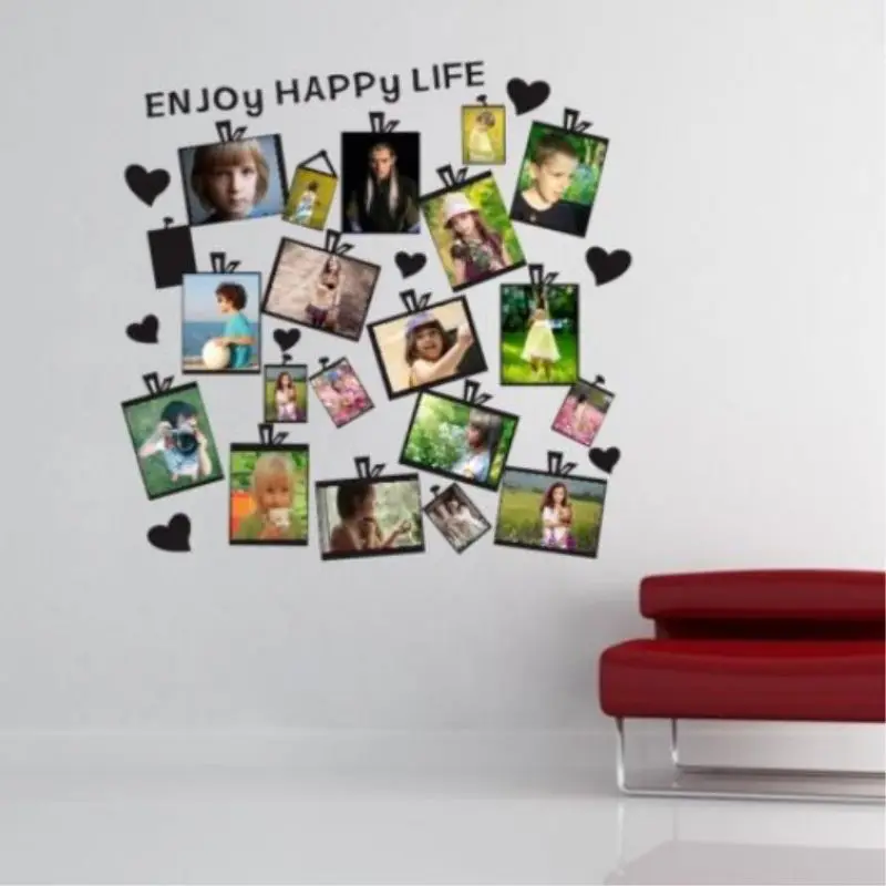 Wall Paper 20Pcs DIY Family Picture Photo Frame Sticker Removable Mural Home Decor Decal | Дом и сад