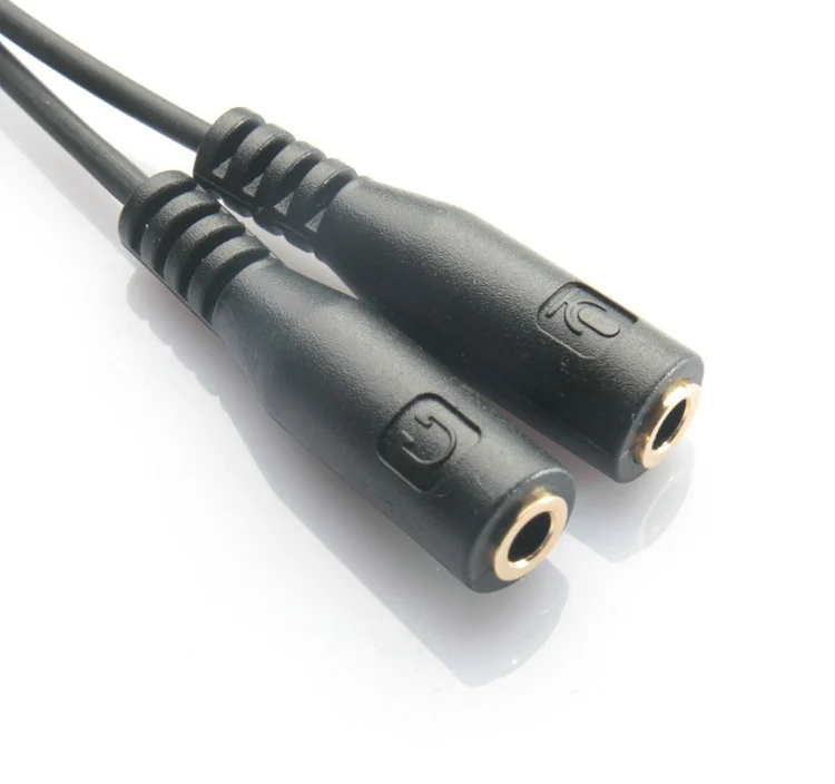 Разъем для наушников 3 5 мм штекер 1-2 разъема и микрофона разветвитель аудиокабеля