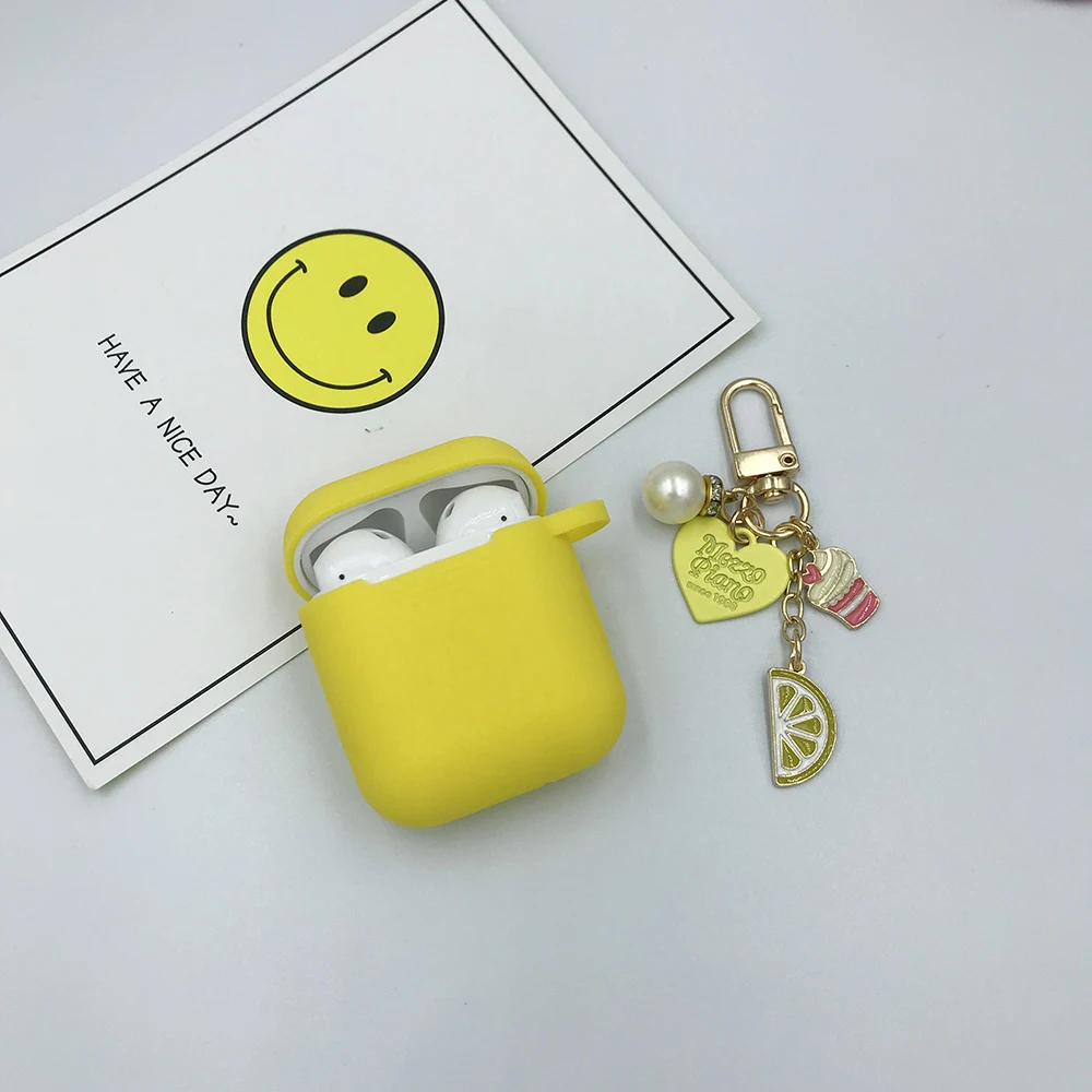 Милый защитный чехол для наушников для AirPods, силиконовый чехол для наушников с Bluetooth для Apple AirPods, чехол для зарядного устройства, защита от потери, подарок