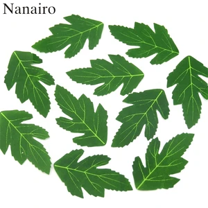 Недорогие 50 шт. искусственные зеленые листья для свадебного украшения гирлянда с листьями роз цветы для скрапбукинга искусственная пластиковая листва