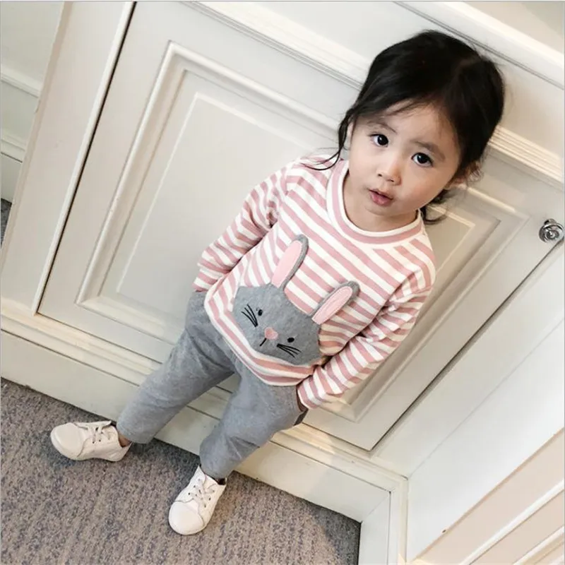 little baby Girls clothes set 1 3 year old clothing Sport Suit 2018 Fashion tracksuit sets kids Spring Sportwear children | Детская