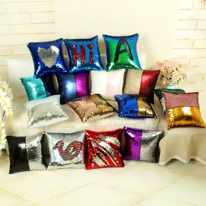 Наволочка для подушки с двусторонними блестками русалка|home decorative pillows case|cushion