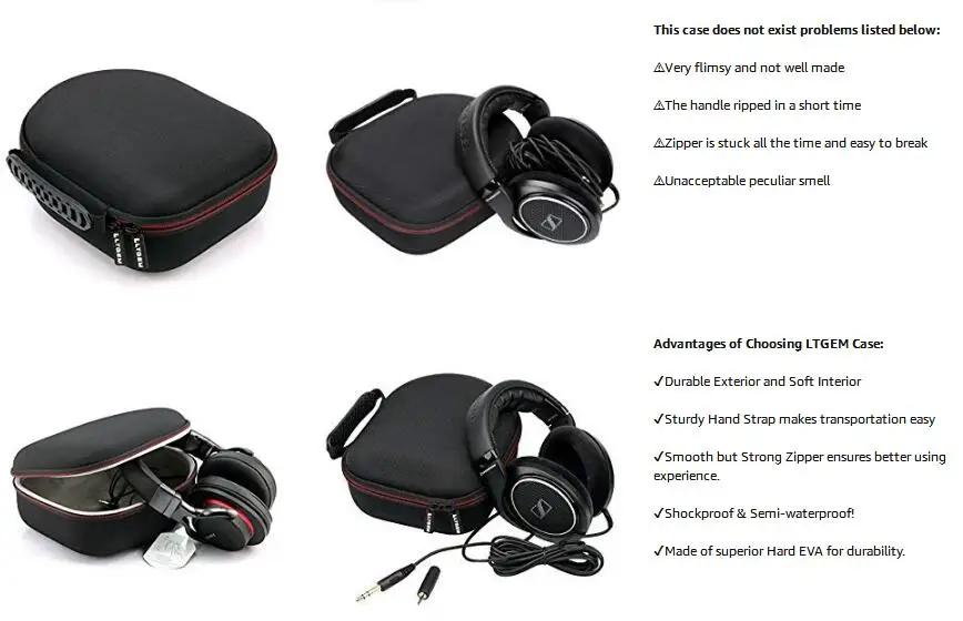 LTGEM чехол для наушников совместимый для Sennheiser HD 4,40, HD 598, HD579, HD558, HD202 II, HD201, HD419, HD229, HD202, HD518, HD555 наушников