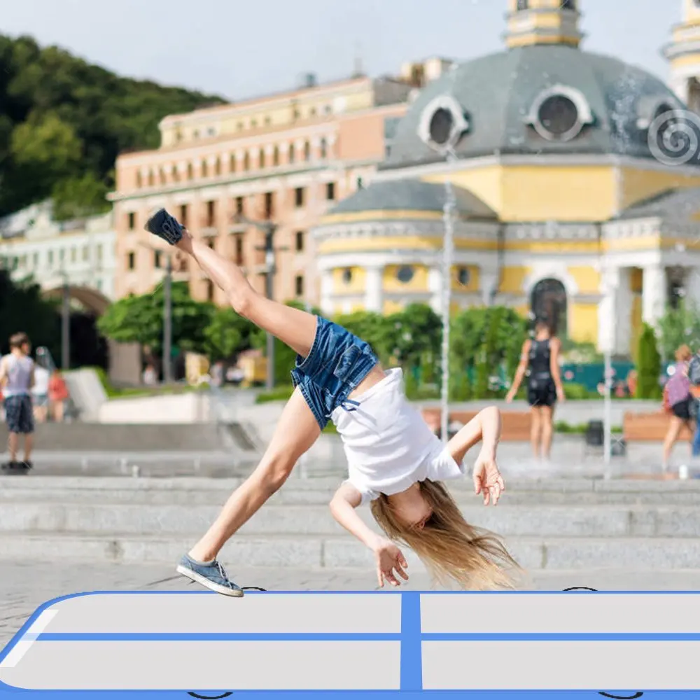 Бесплатная доставка 10 м голубой надувной гимнастический воздушный трек для