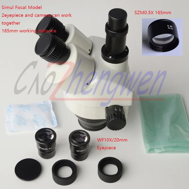 FYSCOPE 3.5X 45X siмультифокальный Тринокулярный зум стерео микроскоп головка WF10X/20 SZM 0.5x