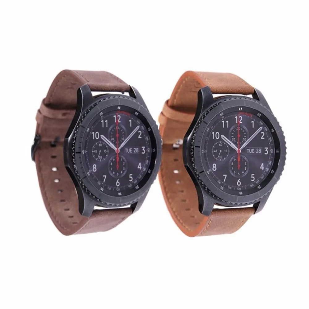 Ремешок из натуральной кожи для samsung gear S3 Frontier ремешок Galaxy watch 46 мм Браслет Смарт-часы gear S 3 классический ремень
