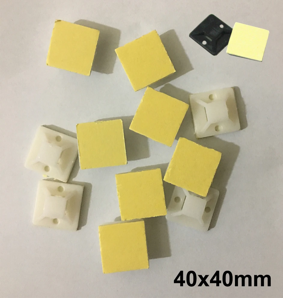 50 шт. 40x40 мм 40*40 белый черный Nylong квадратная пластиковая желтая самоклеющаяся