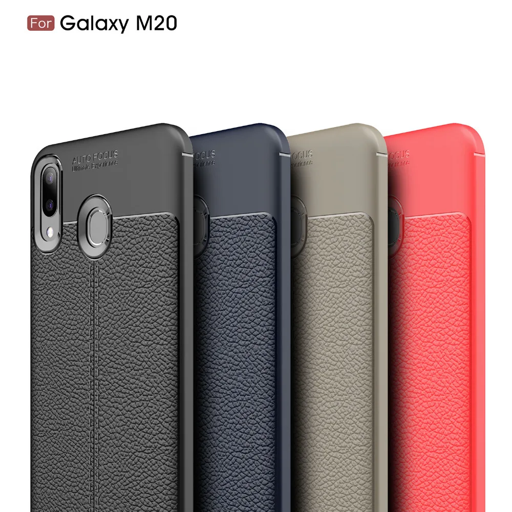 Чехол для Samsung Galaxy M10 M20 M30 M50 силиконовый бампер из углеродного волокна
