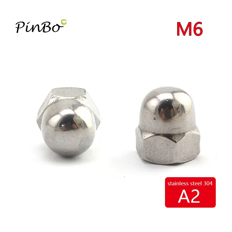 

50pcs M6 Hexagon Domed Cap Nuts Acorn Nut DIN1587 Stainless Steel 304