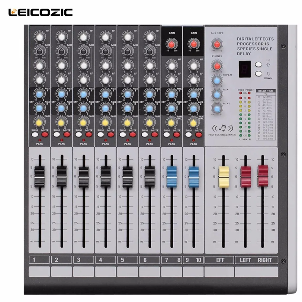 Миксер Leicozic HM10 6-канальная аудиоконсоль Для диджеев для звука процессор эффектов