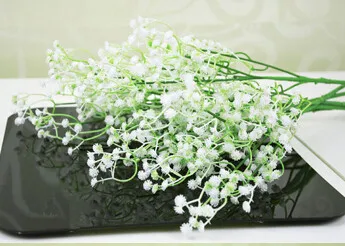 5pcs babysbreath 10 цветов) свежая роза из полиуретана, искусственные цветы, настоящие на ощупь, розовые цветы, украшения для дома, подарок на свадьбу, вечеринку, день рождения - Цвет: 5pcs babysbreath