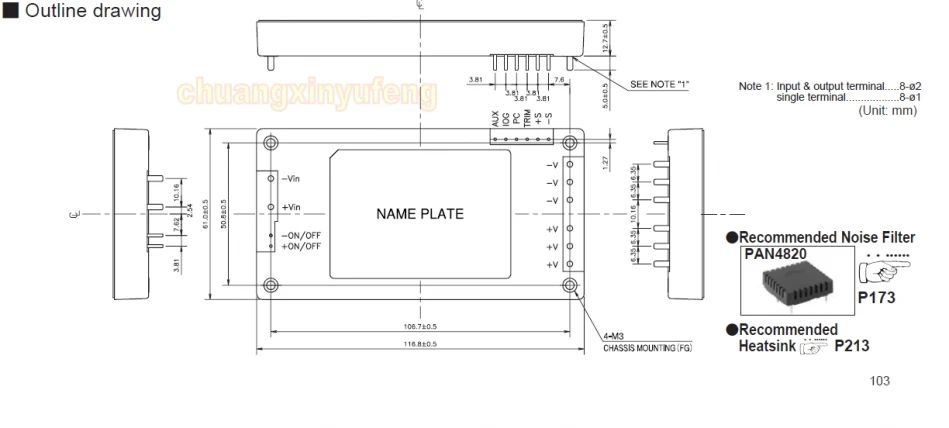 LAMBDA Power module PAF600F48-12/TK DC48V-12V600W 50A модуль питания усилителя постоянного