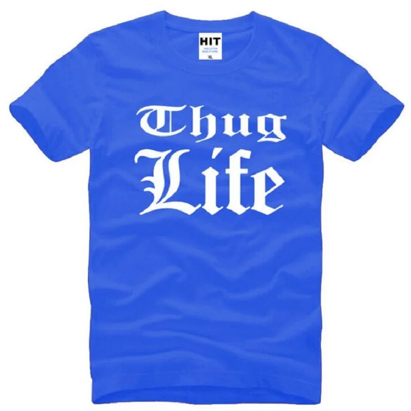 Мужская футболка с принтом Thug Life Tupac летняя Стильная хлопковая коротким рукавом и