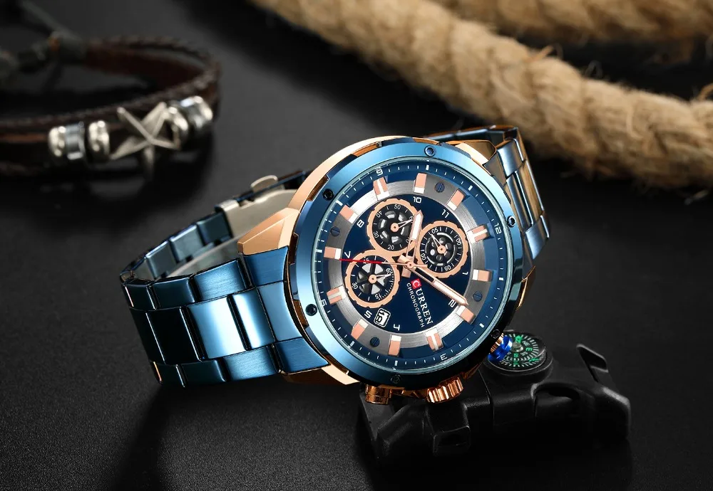 Часы Curren Мужские водонепроницаемые 2019|Кварцевые мужские часы| |