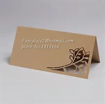 

50pcs Flower Table Cards Laser Cutting Place Name Cards Party Table Cards Invitation Card Wedding Event Decoration Supplies