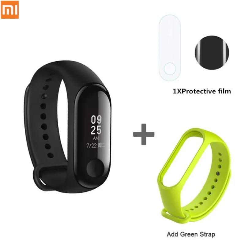 Зеленый Xiao mi, глобальная версия, mi Band 3, фитнес-трекер, монитор сердечного ритма, 0,78 дюймов, OLED дисплей, сенсорная панель для Android IOS - Цвет: Зеленый